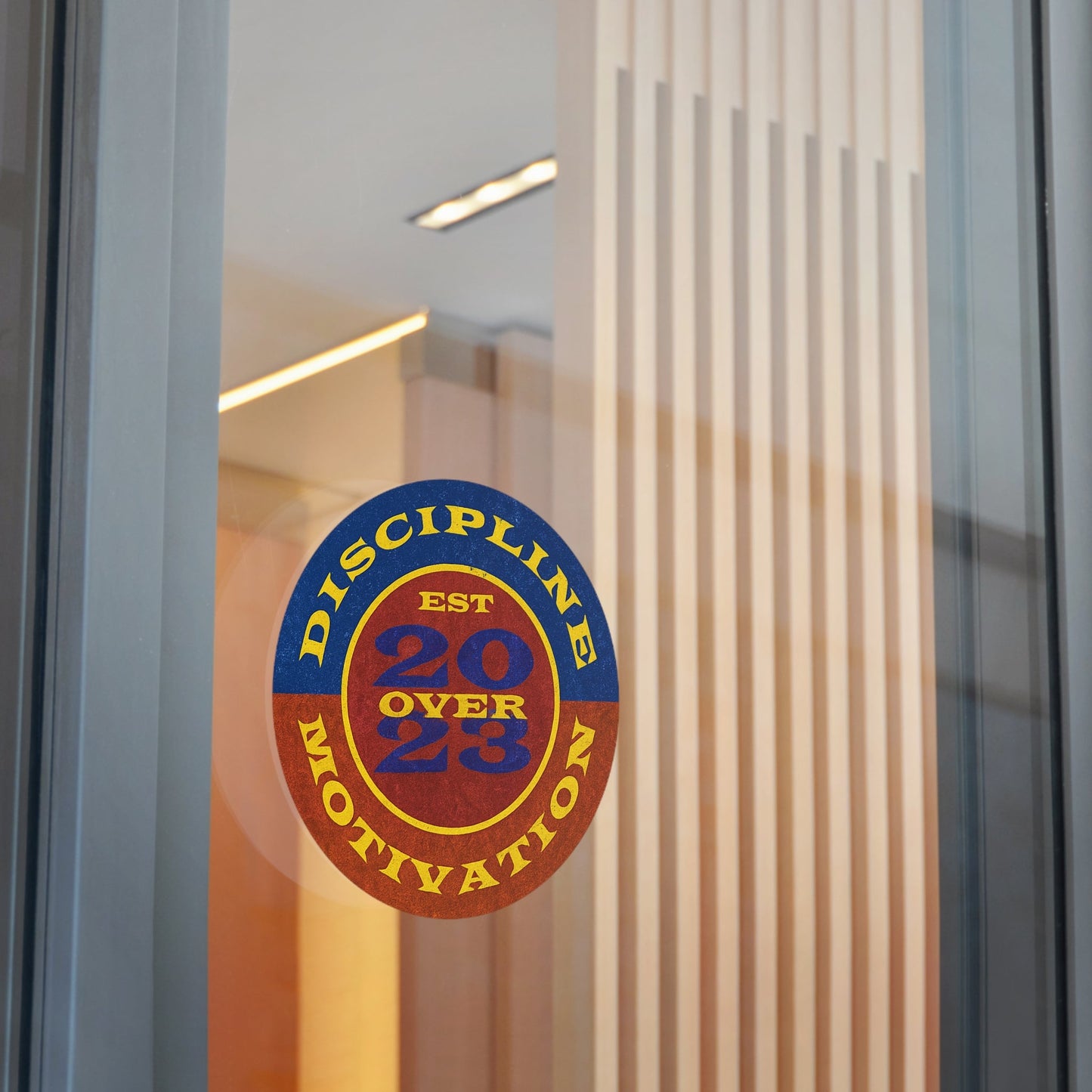 Discipline Over Motivation Logo, Indoor\Outdoor Sticker Black and Yellow - Discipline Over Motivation 24/7