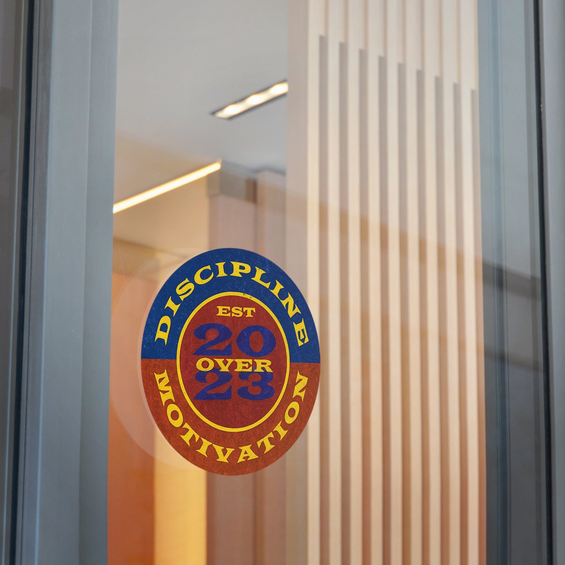 Discipline Over Motivation Logo, Indoor\Outdoor Sticker Black and Yellow - Discipline Over Motivation 24/7