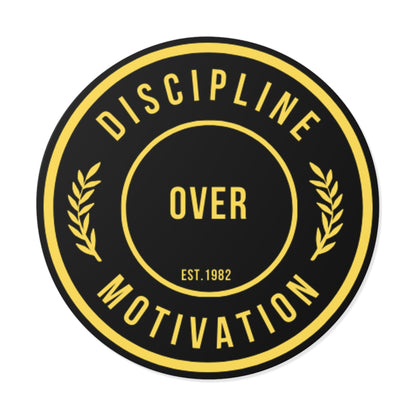 Discipline Over Motivation Logo, Indoor\Outdoor Sticker Black and Yellow - Discipline Over Motivation 247