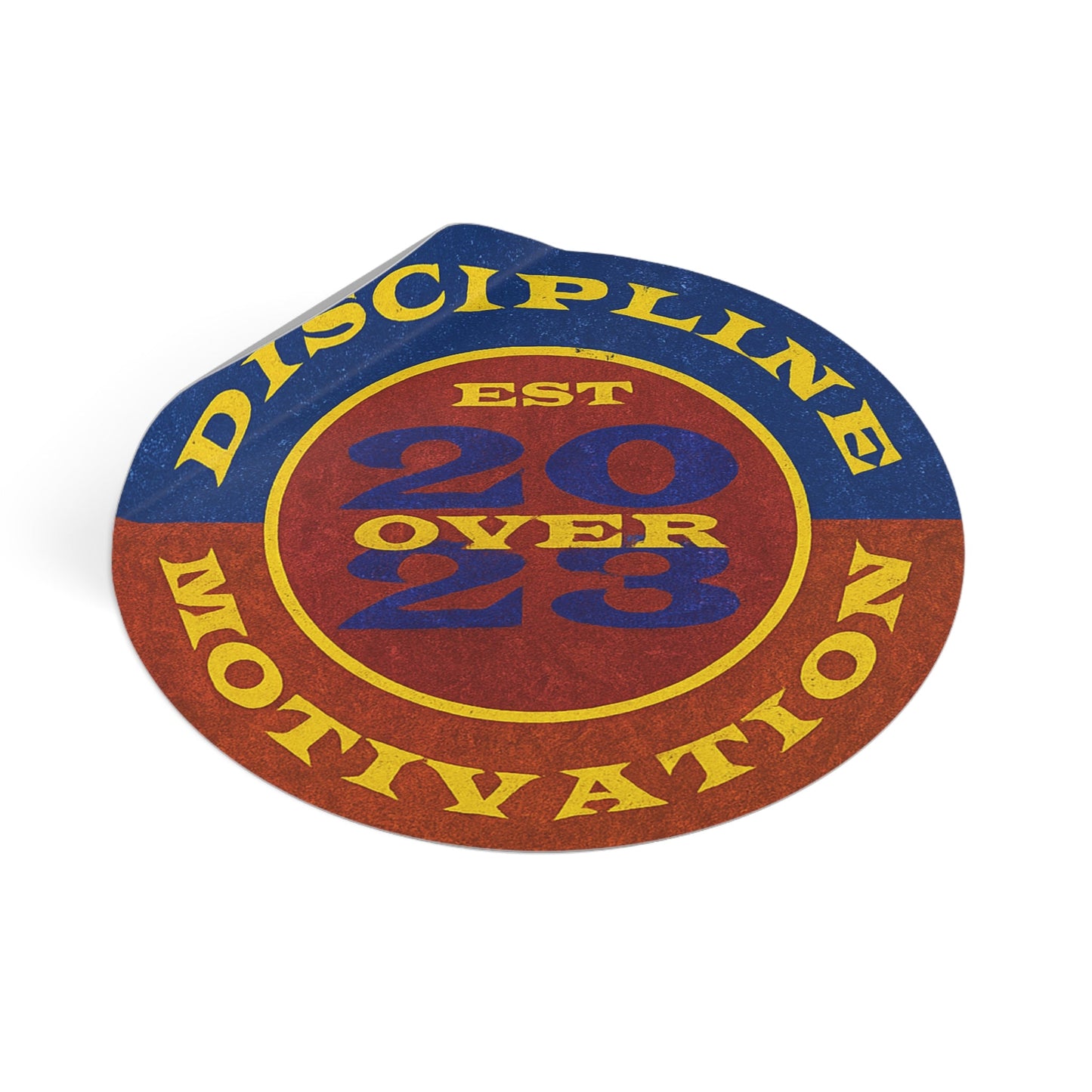 Discipline Over Motivation Logo, Indoor\Outdoor Sticker Black and Yellow - Discipline Over Motivation 24/7