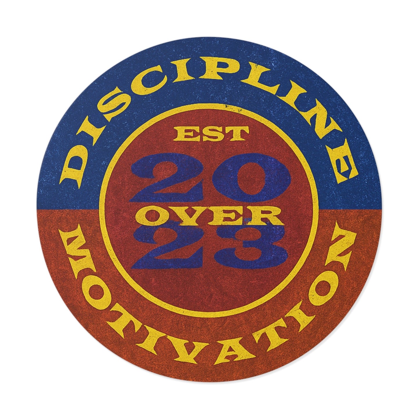 Discipline Over Motivation Logo, Indoor\Outdoor Sticker Black and Yellow - Discipline Over Motivation 24/7