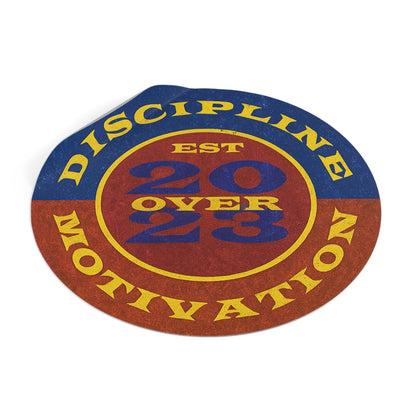 Discipline Over Motivation Logo, Indoor\Outdoor Sticker Black and Yellow - Discipline Over Motivation 24/7