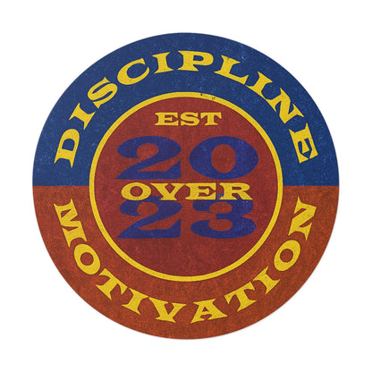 Discipline Over Motivation Logo, Indoor\Outdoor Sticker Black and Yellow - Discipline Over Motivation 24/7
