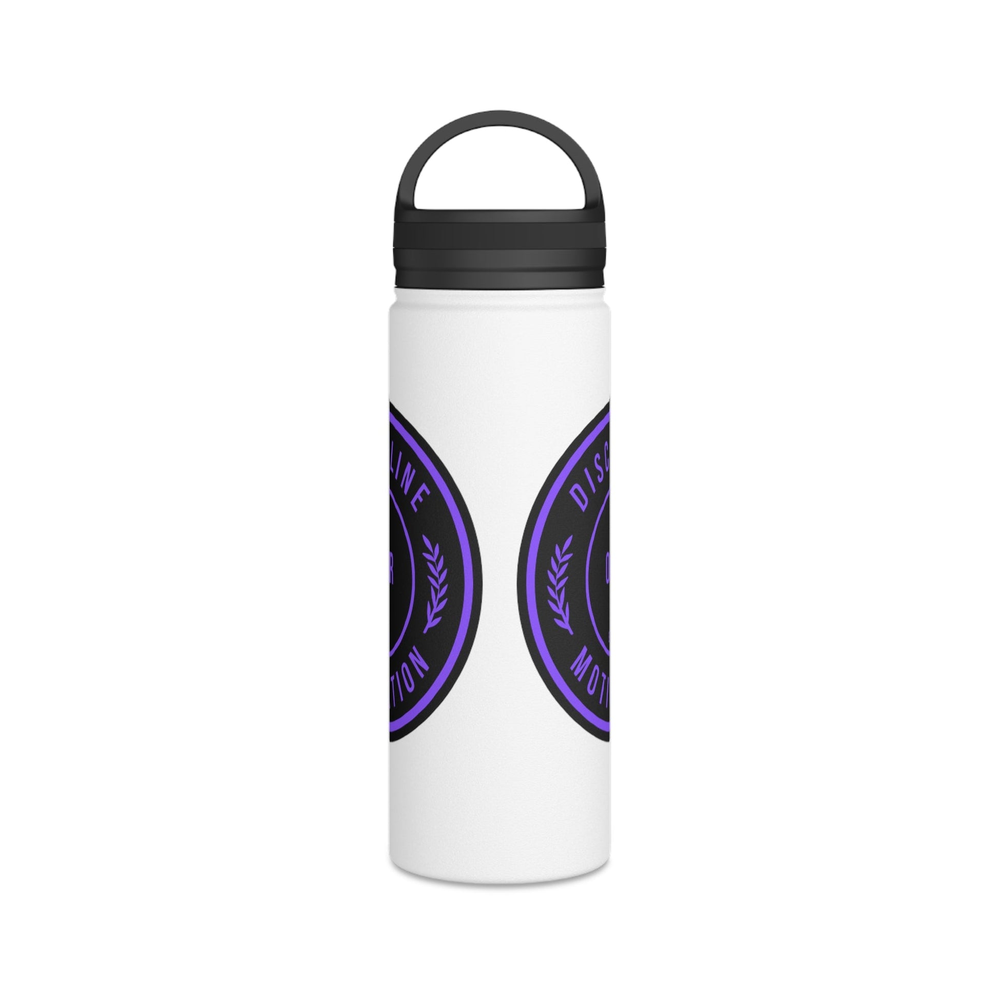 Discipline Over Motivation Purple and Black Stainless Steel Water Bottle, Handle Lid - Discipline Over Motivation 247