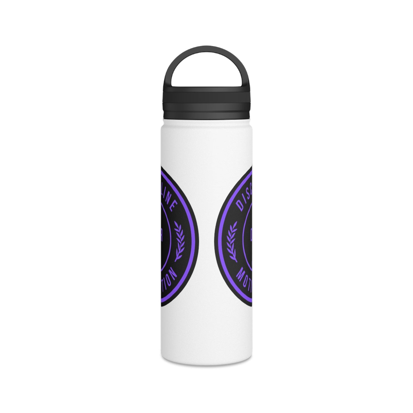 Discipline Over Motivation Purple and Black Stainless Steel Water Bottle, Handle Lid - Discipline Over Motivation 247