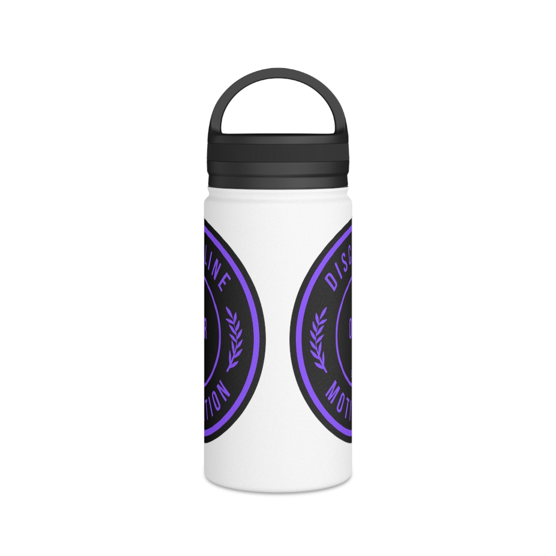 Discipline Over Motivation Purple and Black Stainless Steel Water Bottle, Handle Lid - Discipline Over Motivation 247