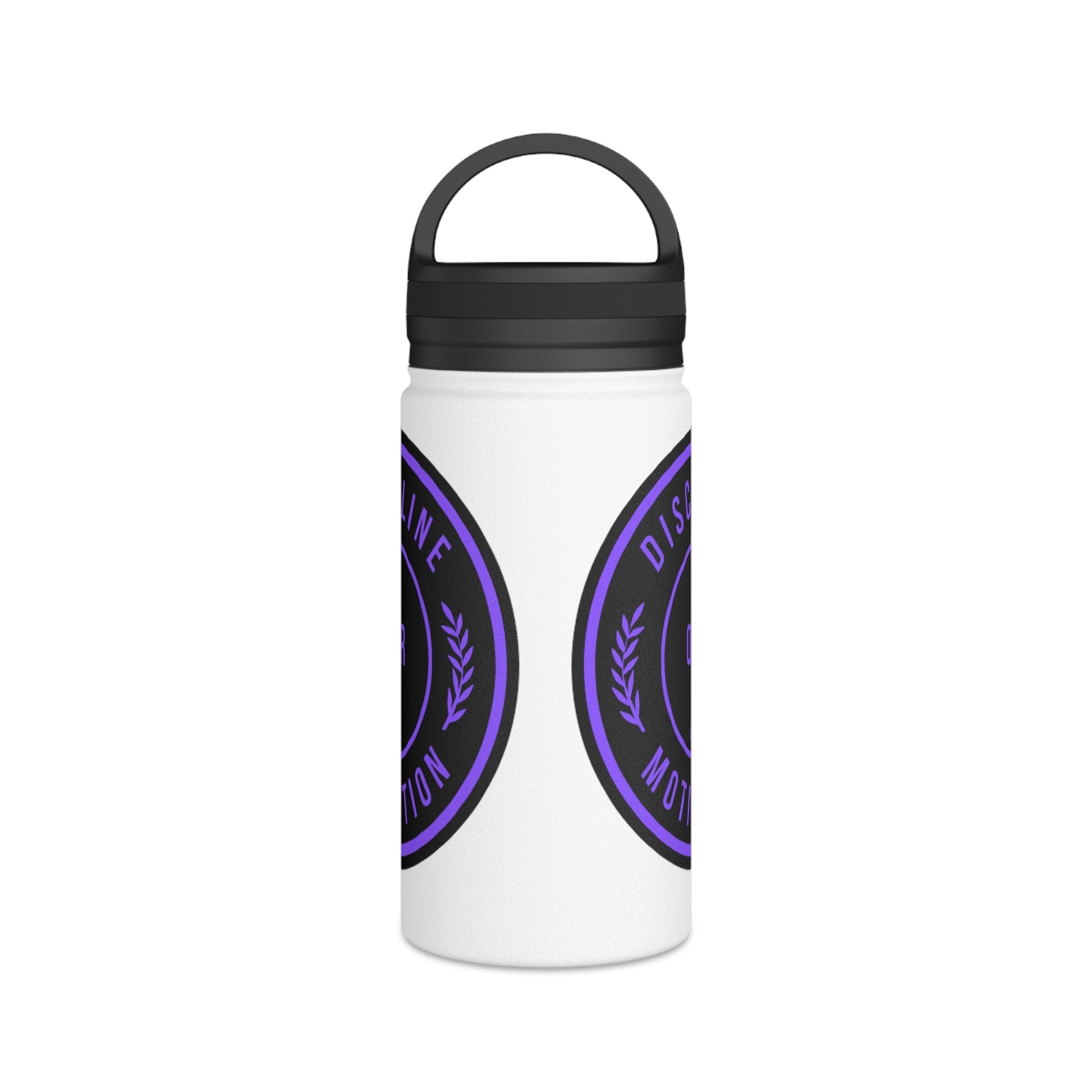 Discipline Over Motivation Purple and Black Stainless Steel Water Bottle, Handle Lid - Discipline Over Motivation 247