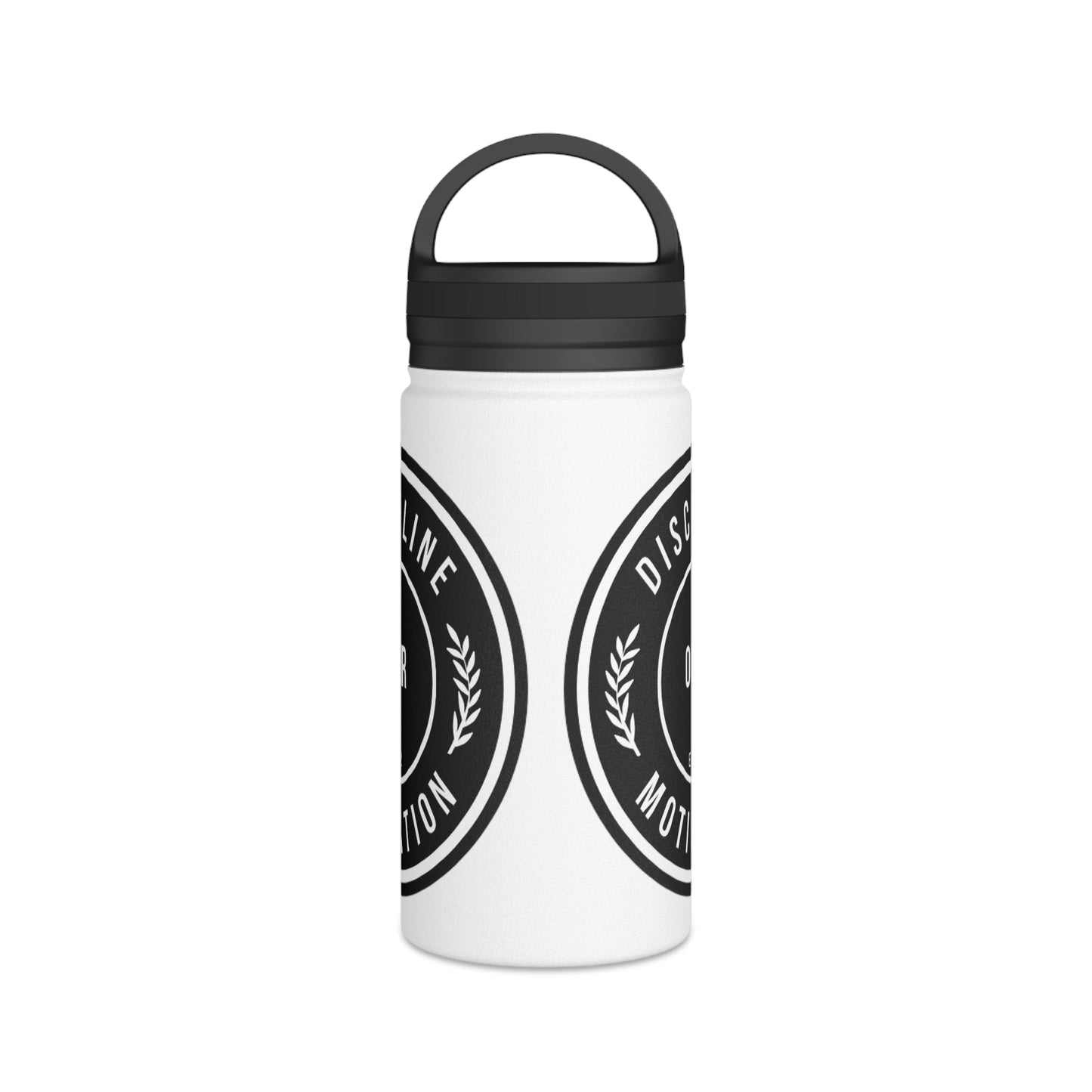 Discipline Over Motivation Stainless Steel Water Bottle Black and White, Handle Lid - Discipline Over Motivation 247