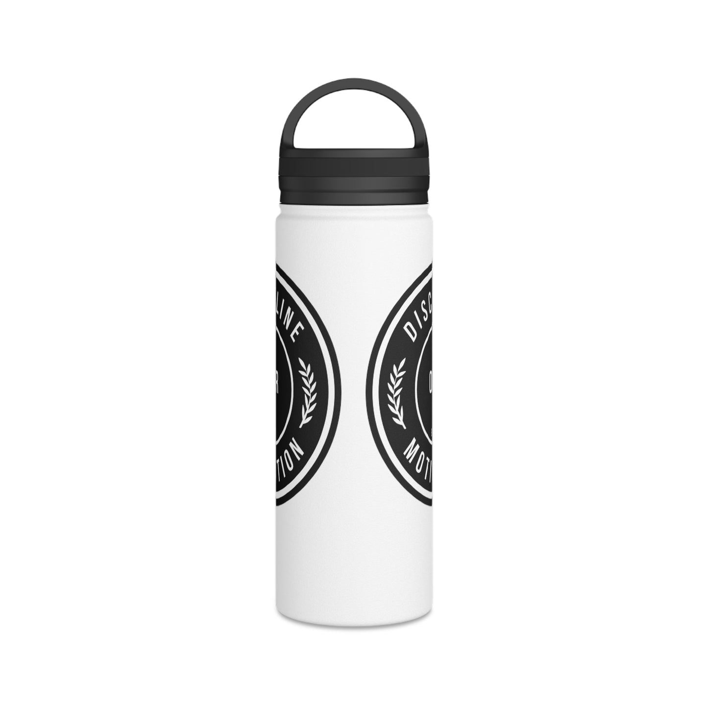 Discipline Over Motivation Stainless Steel Water Bottle Black and White, Handle Lid - Discipline Over Motivation 247