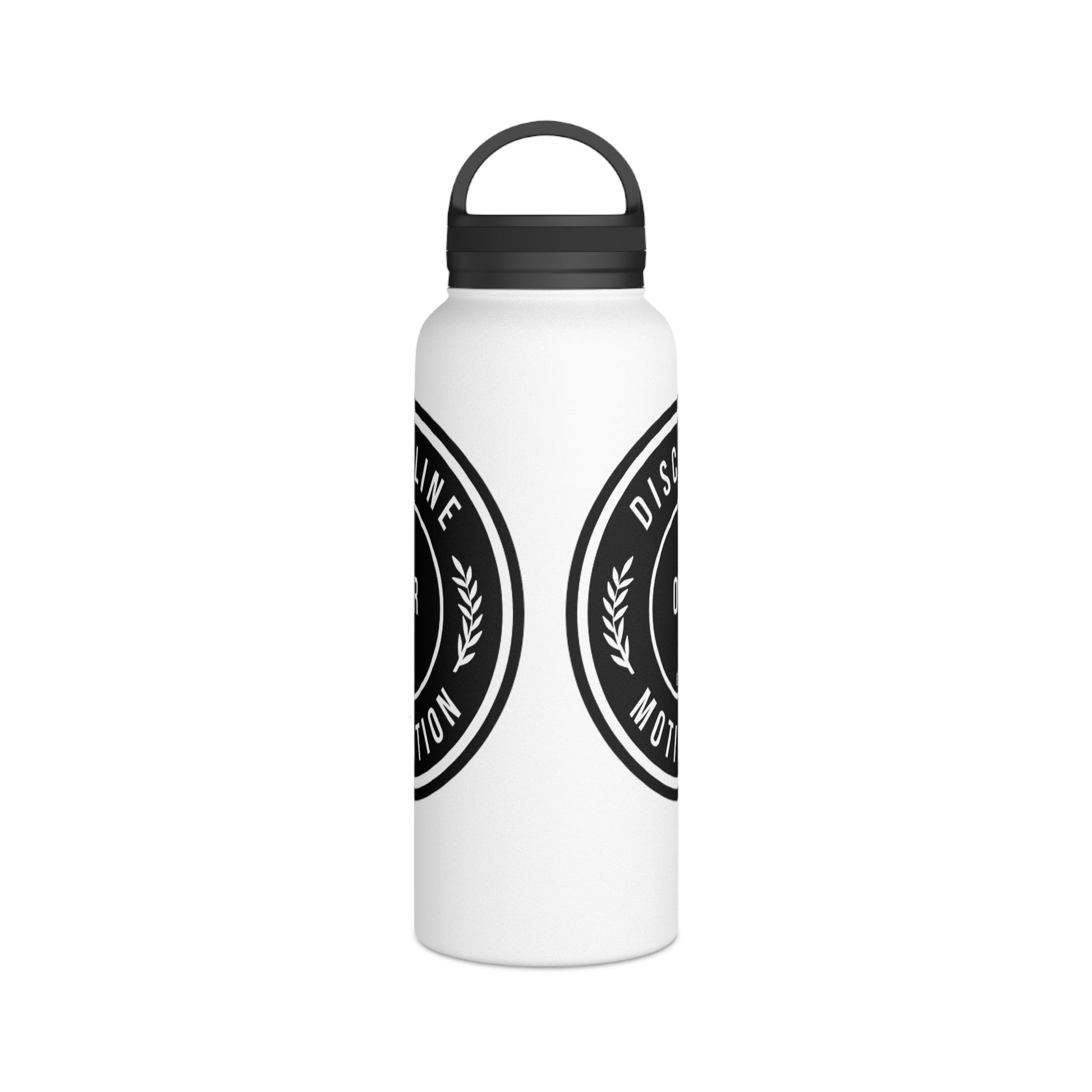 Discipline Over Motivation Stainless Steel Water Bottle Black and White, Handle Lid - Discipline Over Motivation 247