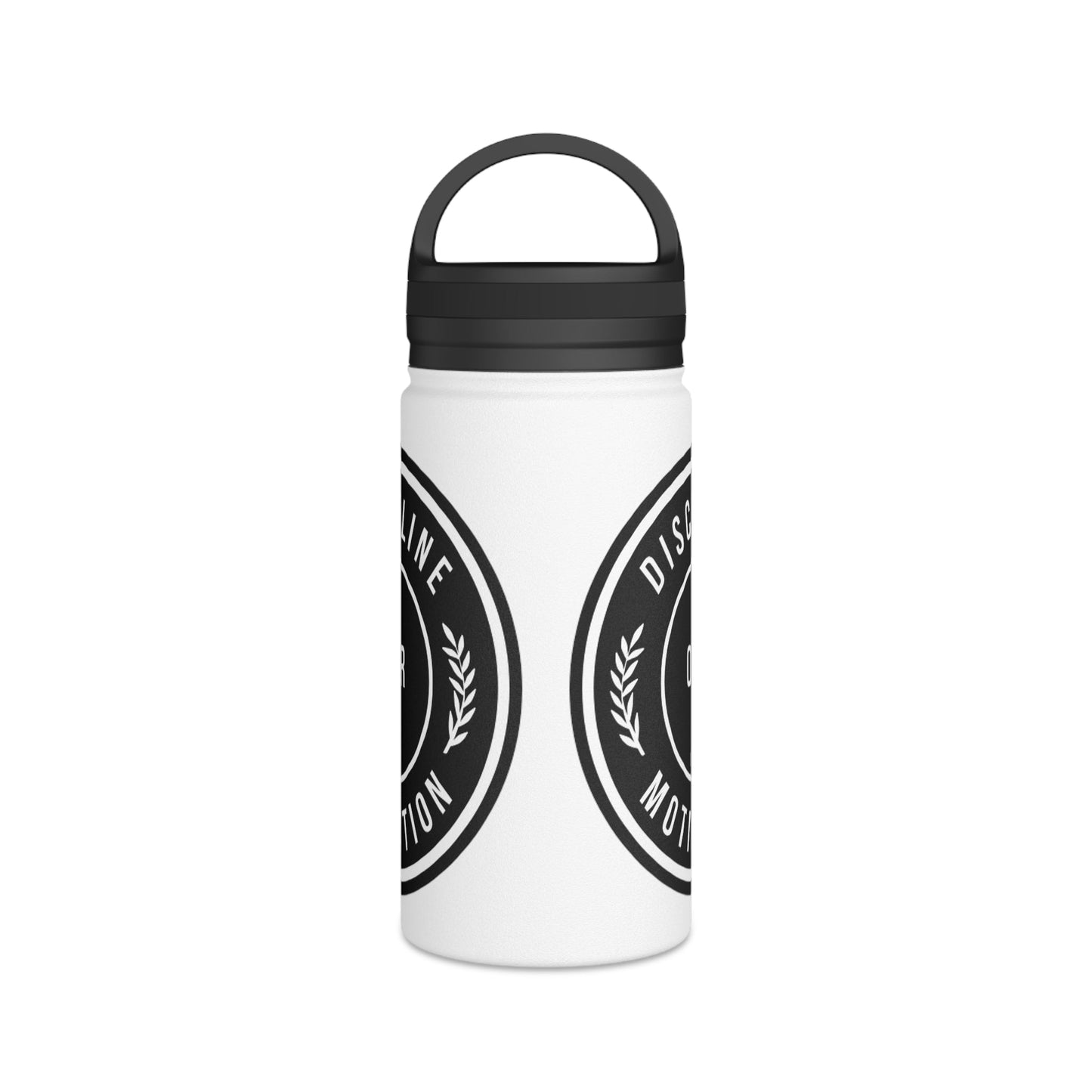 Discipline Over Motivation Stainless Steel Water Bottle Black and White, Handle Lid - Discipline Over Motivation 247