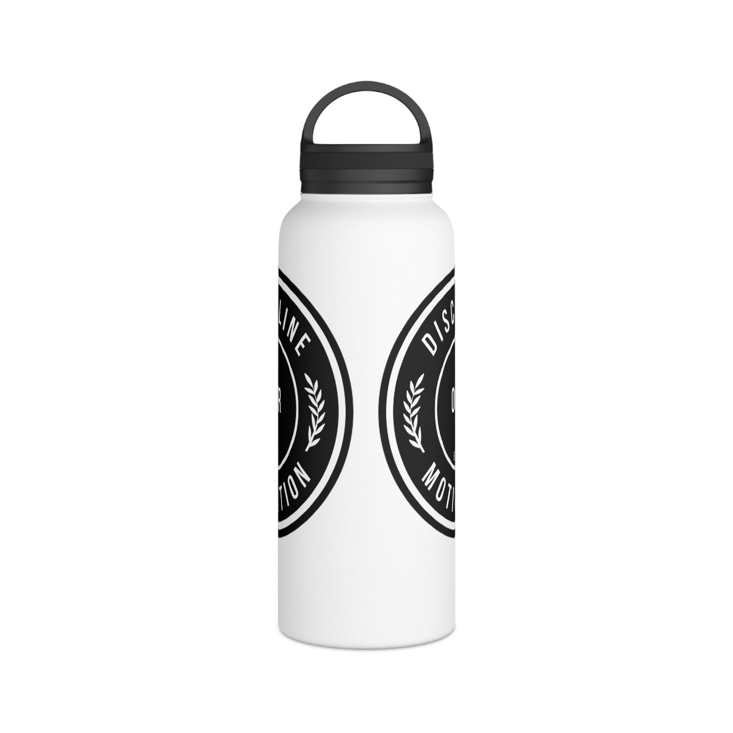 Discipline Over Motivation Stainless Steel Water Bottle Black and White, Handle Lid - Discipline Over Motivation 247