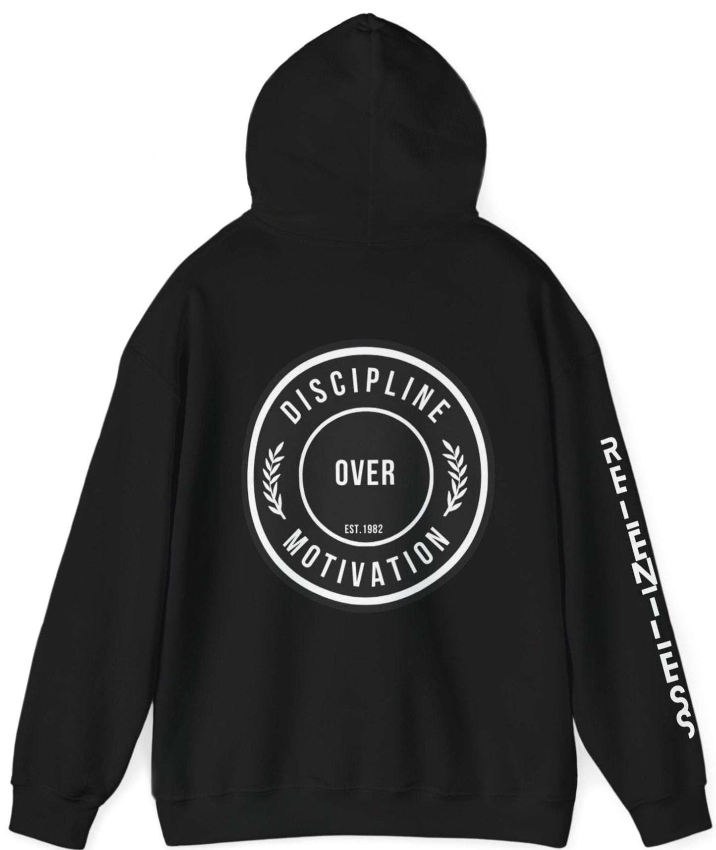 Discipline Over Motivation White logo Hoodie - Discipline Over Motivation 247