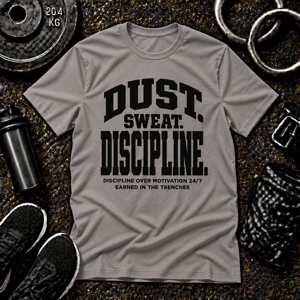 Dust. Sweat. Discipline.™ Tee - Discipline Over Motivation 24/7