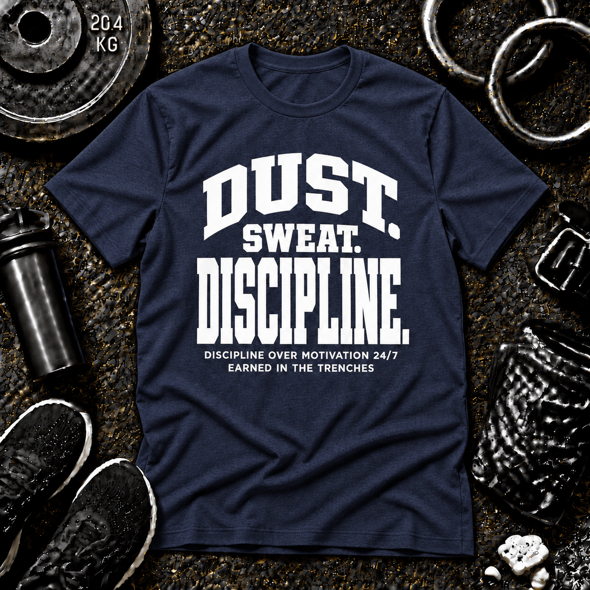 Dust. Sweat. Discipline.™ Tee - Discipline Over Motivation 24/7