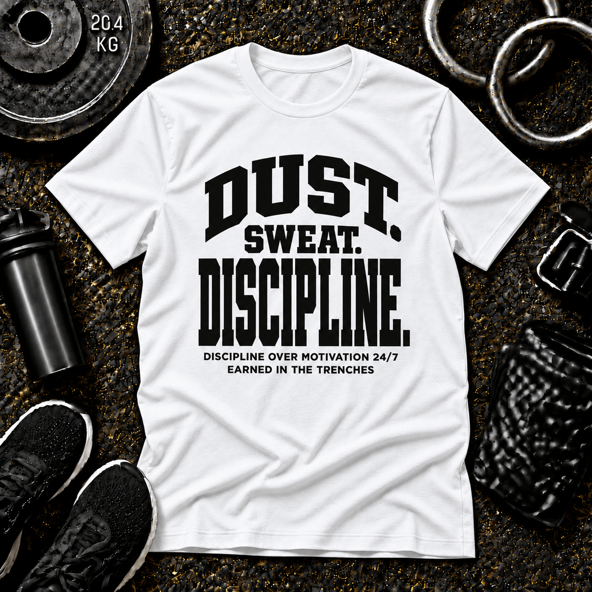 Dust. Sweat. Discipline.™ Tee - Discipline Over Motivation 24/7