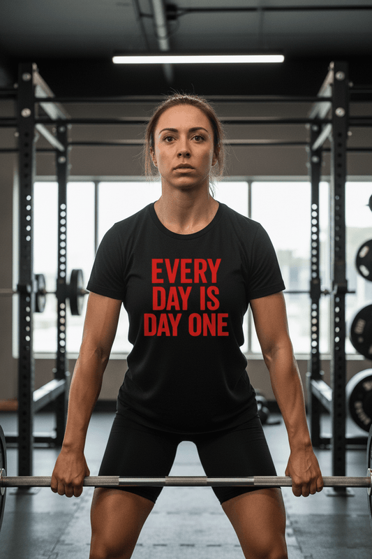 EVERY DAY IS DAY ONE REBIRTH — RED & BLACK EDITION - Discipline Over Motivation 24/7