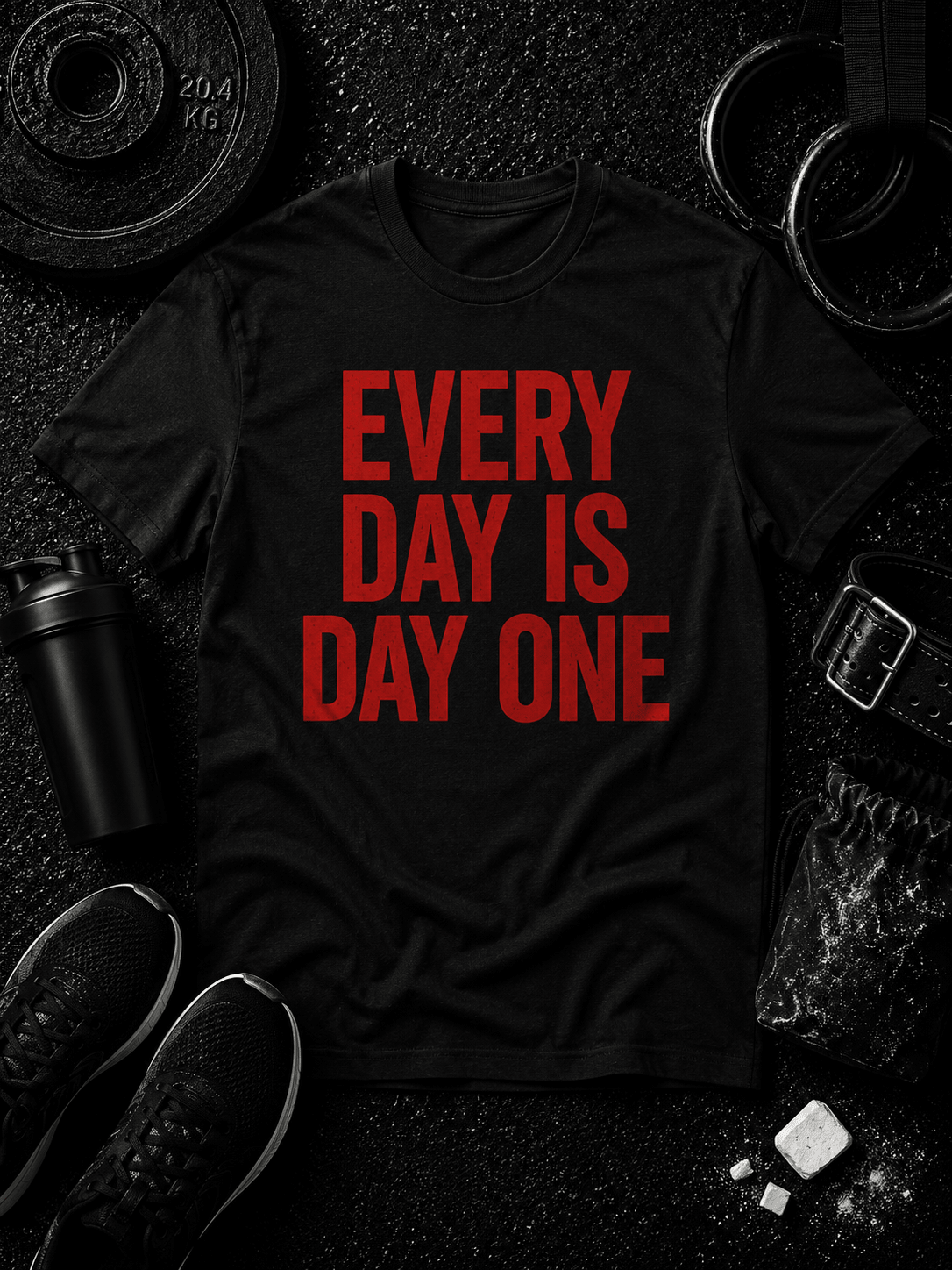 EVERY DAY IS DAY ONE REBIRTH — RED & BLACK EDITION - Discipline Over Motivation 24/7