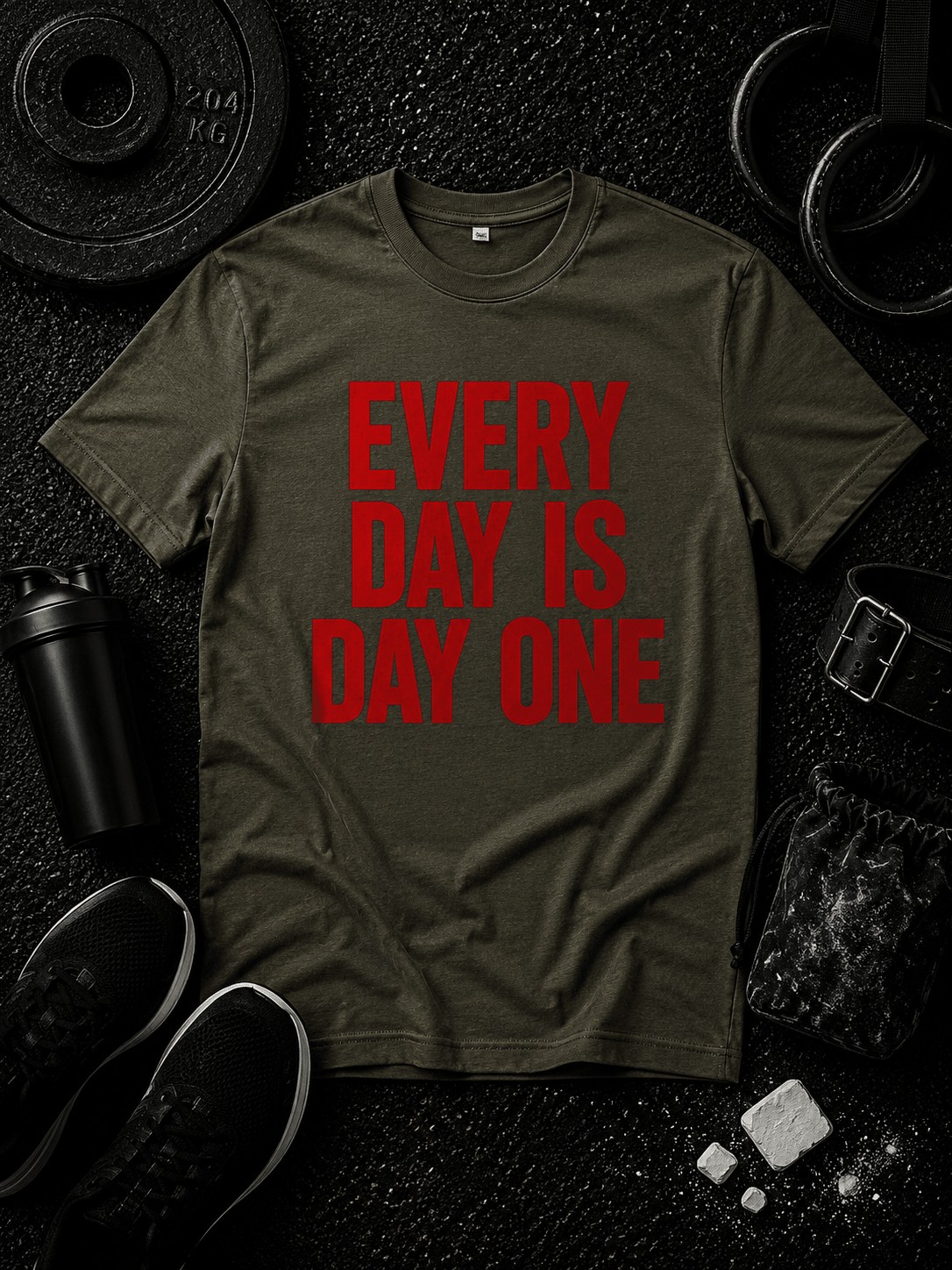 EVERY DAY IS DAY ONE REBIRTH — RED & BLACK EDITION - Discipline Over Motivation 24/7