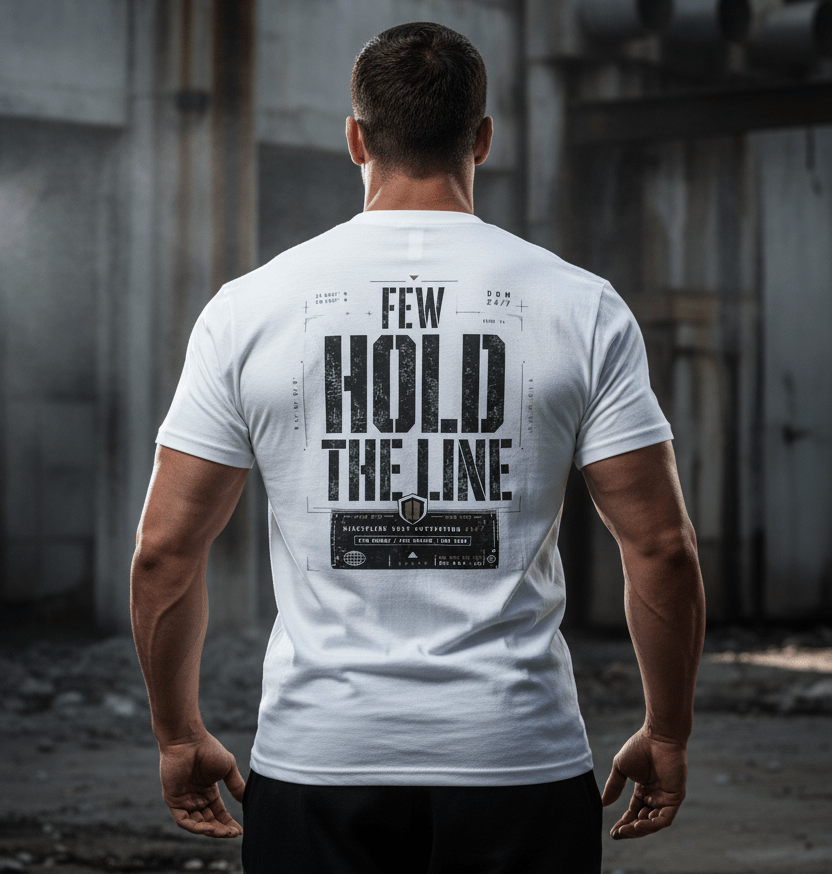 Few Hold the Line — Premium Tee - Discipline Over Motivation 24/7