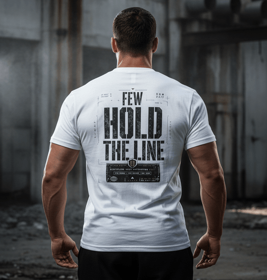 Few Hold the Line — Premium Tee - Discipline Over Motivation 24/7