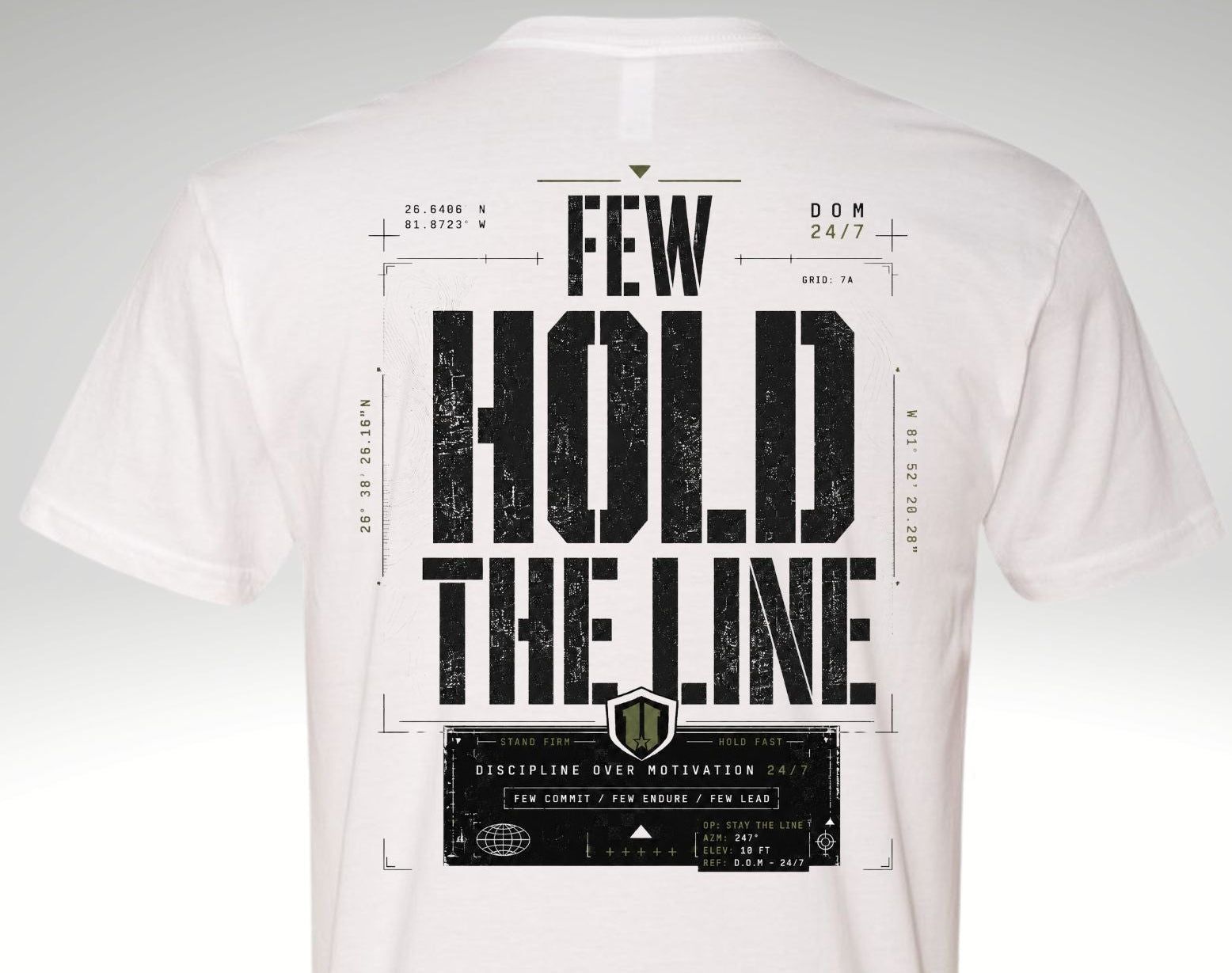 Few Hold the Line — Premium Tee - Discipline Over Motivation 24/7