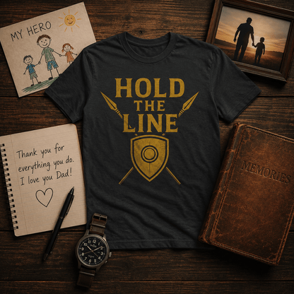 GOLD — HOLD THE LINE TEE - Discipline Over Motivation 24/7