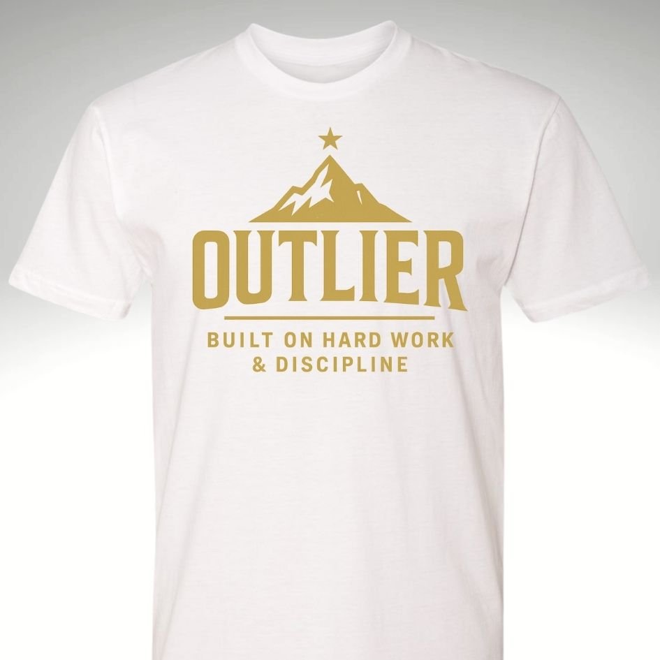 Gold Outlier T Shirt | Motivational Gym & Workout Apparel for Men & Women - Discipline Over Motivation 24/7