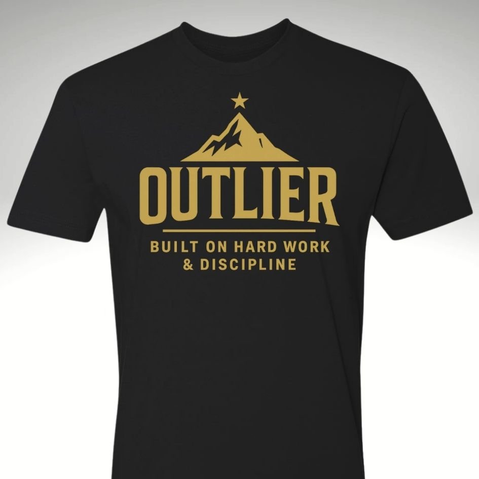Gold Outlier T Shirt | Motivational Gym & Workout Apparel for Men & Women - Discipline Over Motivation 24/7