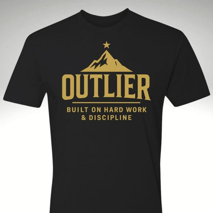 Gold Outlier T Shirt | Motivational Gym & Workout Apparel for Men & Women - Discipline Over Motivation 24/7