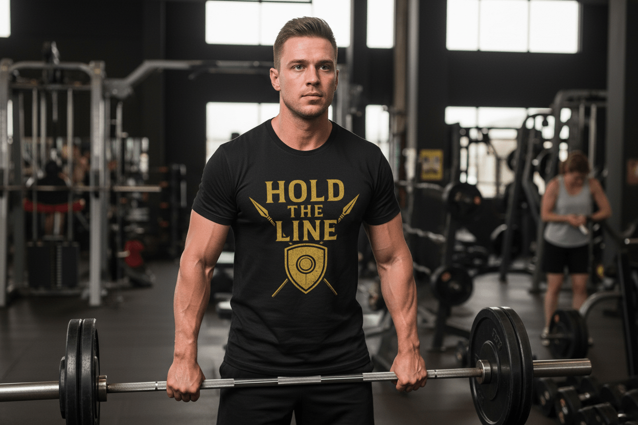 Gold🛡️Hold The Line Tee - Discipline Over Motivation 24/7