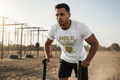 Gold🛡️Hold The Line Tee - Discipline Over Motivation 24/7