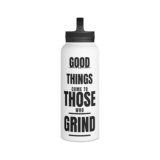 Good Things Stainless Steel Water Bottle Black and White, Handle Lid - Discipline Over Motivation 247