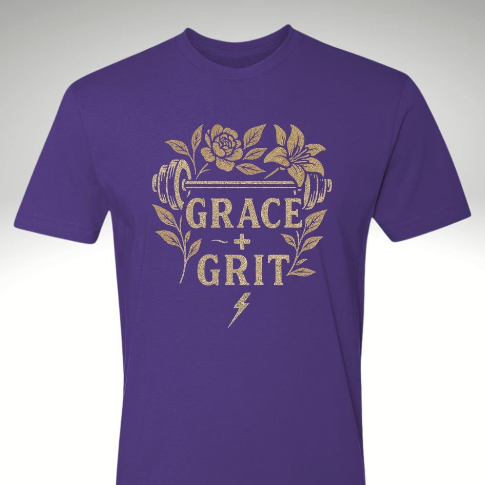 🌸 Grit and Grace – Women's Mindset Tee | Motivational Gym & Workout Apparel - Discipline Over Motivation 24/7