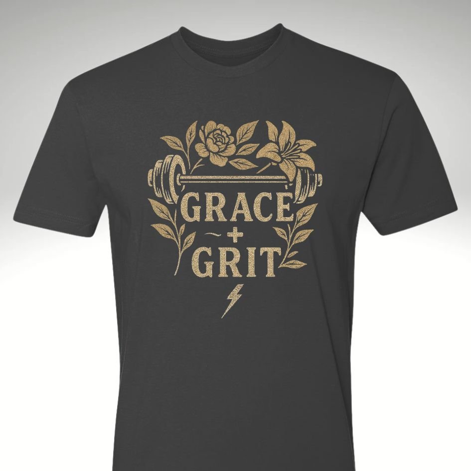 🌸 Grit and Grace – Women's Mindset Tee | Motivational Gym & Workout Apparel - Discipline Over Motivation 24/7