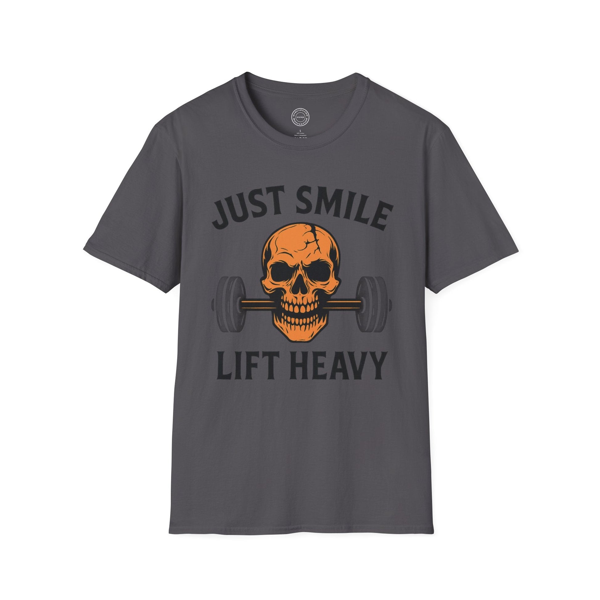 Halloween Green Skull Just Smile and Lift Heavy Pump Cover Up T-Shirt | Motivational Gym & Weightlifting Apparel - Discipline Over Motivation 24/7