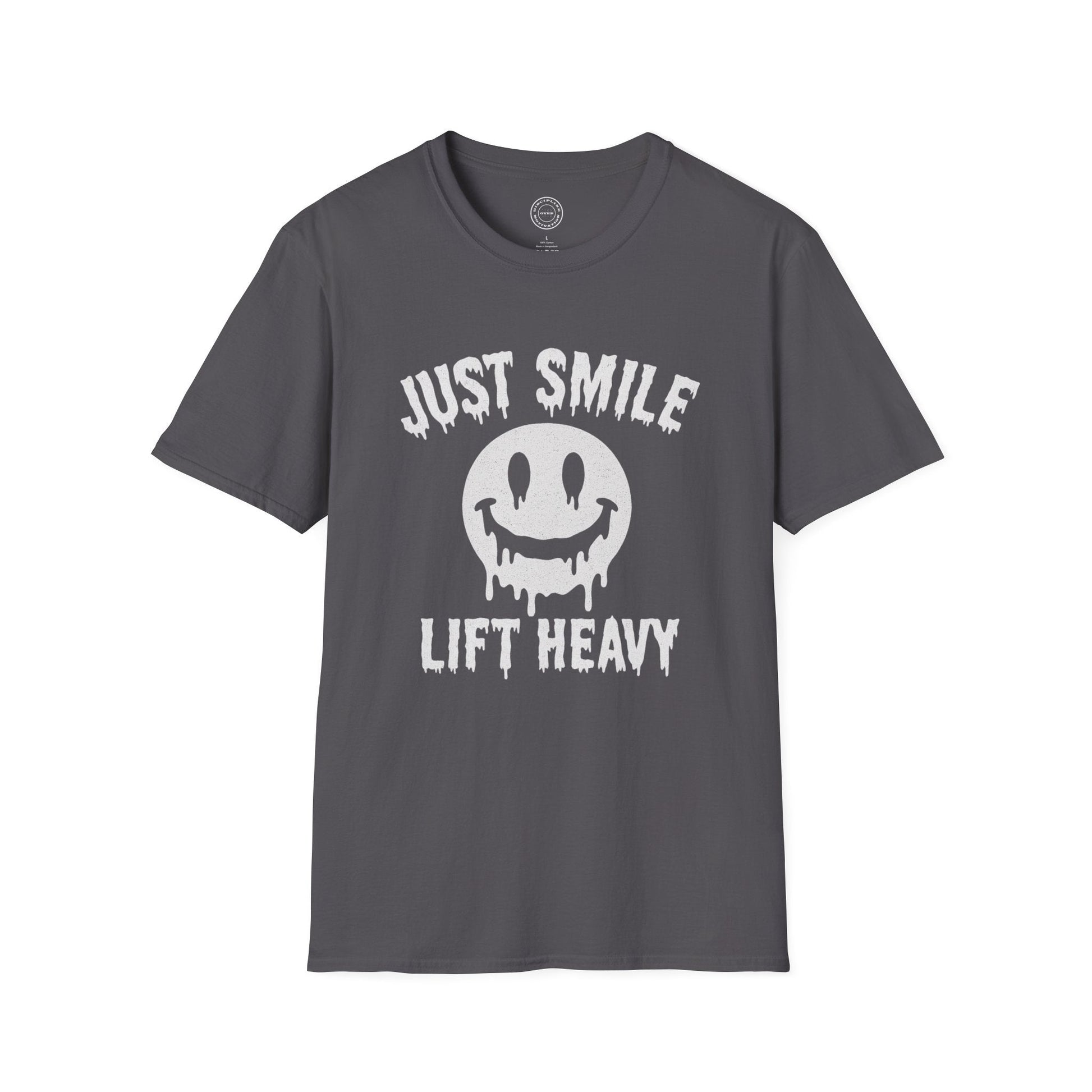 Halloween Spooky Just Smile and Lift Heavy Pump Cover Up T-Shirt | Motivational Gym & Weightlifting Apparel - Discipline Over Motivation 24/7