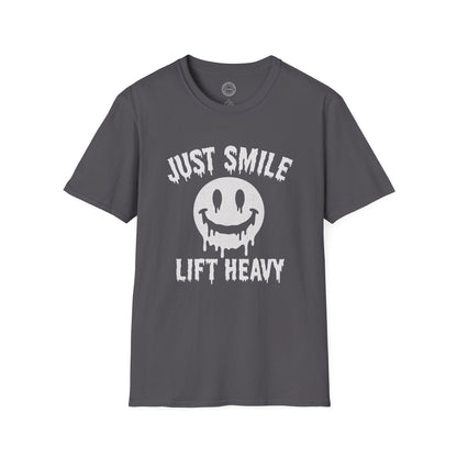 Halloween Spooky Just Smile and Lift Heavy Pump Cover Up T-Shirt | Motivational Gym & Weightlifting Apparel - Discipline Over Motivation 24/7