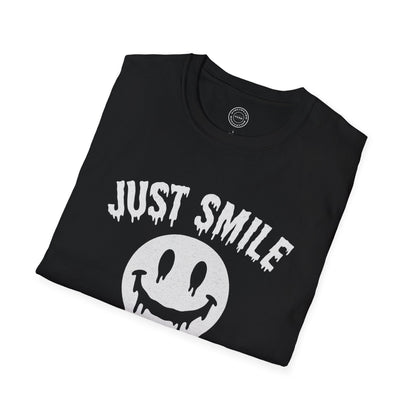 Halloween Spooky Just Smile and Lift Heavy Pump Cover Up T-Shirt | Motivational Gym & Weightlifting Apparel - Discipline Over Motivation 24/7