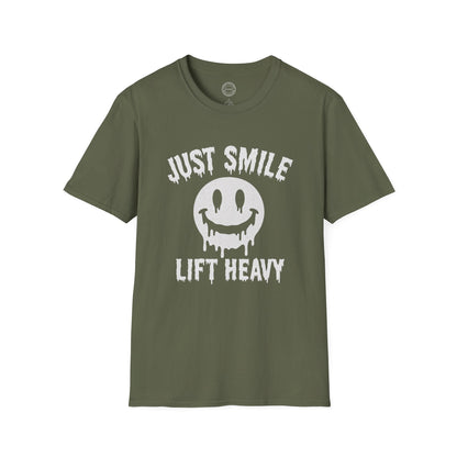 Halloween Spooky Just Smile and Lift Heavy Pump Cover Up T-Shirt | Motivational Gym & Weightlifting Apparel - Discipline Over Motivation 24/7