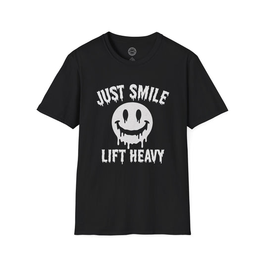 Halloween Spooky Just Smile and Lift Heavy Pump Cover Up T-Shirt | Motivational Gym & Weightlifting Apparel - Discipline Over Motivation 24/7