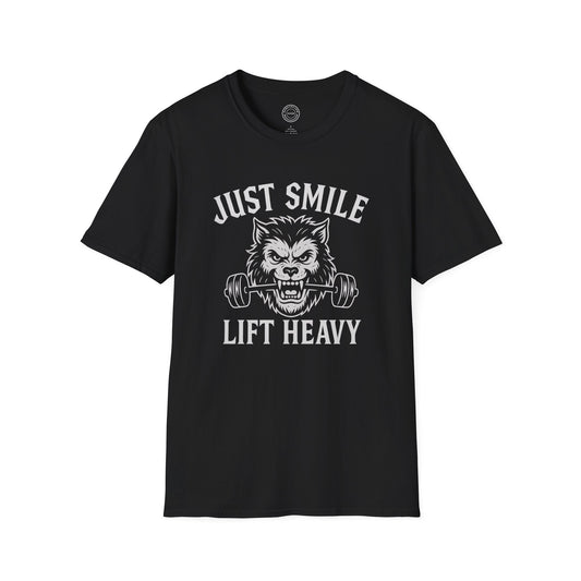 Halloween Spooky Werewolf Just Smile and Lift Heavy Pump Cover Up T-Shirt | Motivational Gym & Weightlifting Apparel - Discipline Over Motivation 24/7