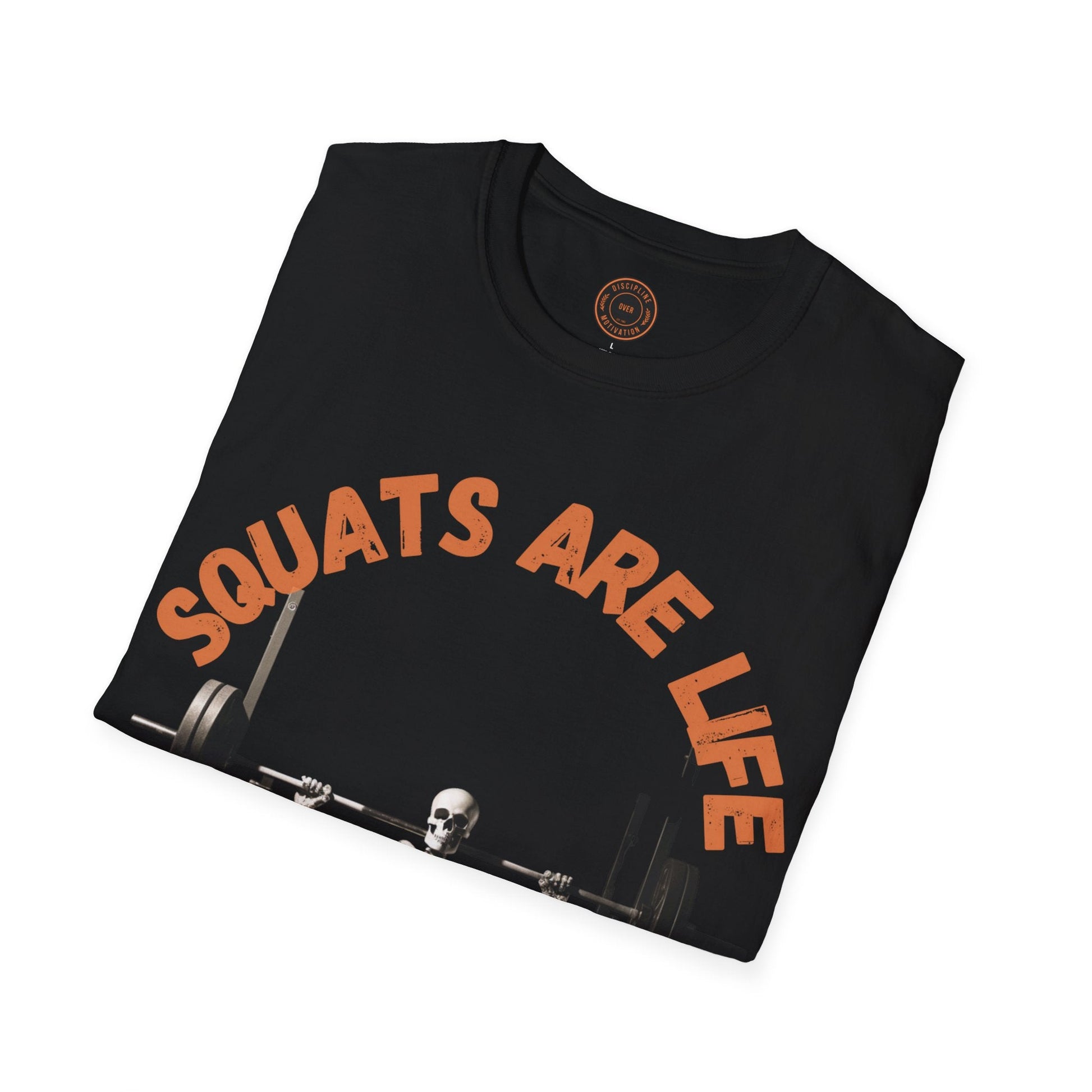 Halloween Squats Are Life Men's Skeleton Muscle Flex Unisex Softstyle T-Shirt - Discipline Over Motivation 24/7