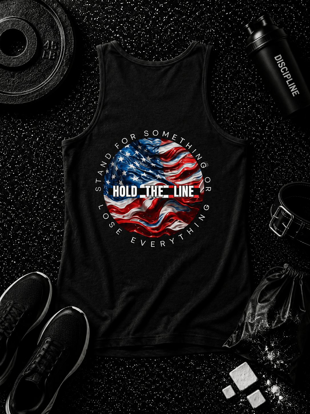 HOLD THE LINE TANK TOP - Discipline Over Motivation 24/7