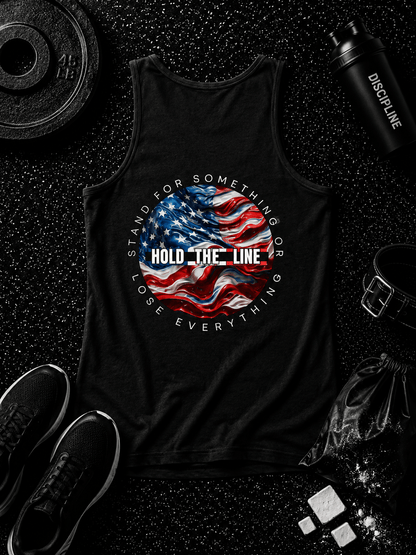 HOLD THE LINE TANK TOP - Discipline Over Motivation 24/7