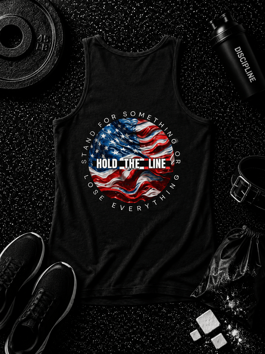 HOLD THE LINE TANK TOP - Discipline Over Motivation 24/7