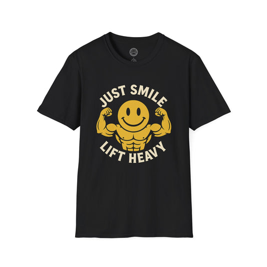 Jacked Just Smile and Lift Heavy Pump Cover Up T-Shirt | Motivational Gym & Weightlifting Apparel - Discipline Over Motivation 24/7