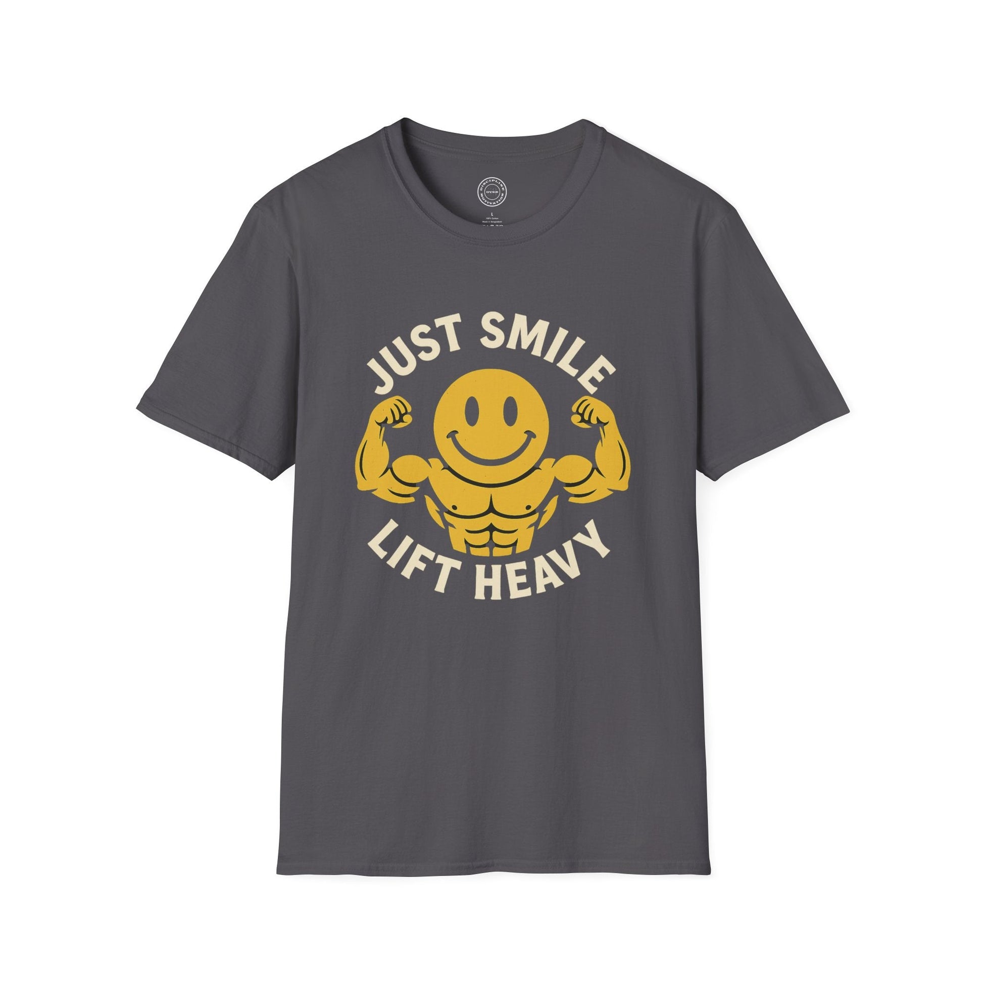 Jacked Just Smile and Lift Heavy Pump Cover Up T-Shirt | Motivational Gym & Weightlifting Apparel - Discipline Over Motivation 24/7