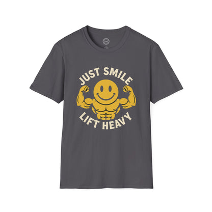 Jacked Just Smile and Lift Heavy Pump Cover Up T-Shirt | Motivational Gym & Weightlifting Apparel - Discipline Over Motivation 24/7