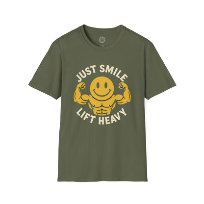Jacked Just Smile and Lift Heavy Pump Cover Up T-Shirt | Motivational Gym & Weightlifting Apparel - Discipline Over Motivation 24/7